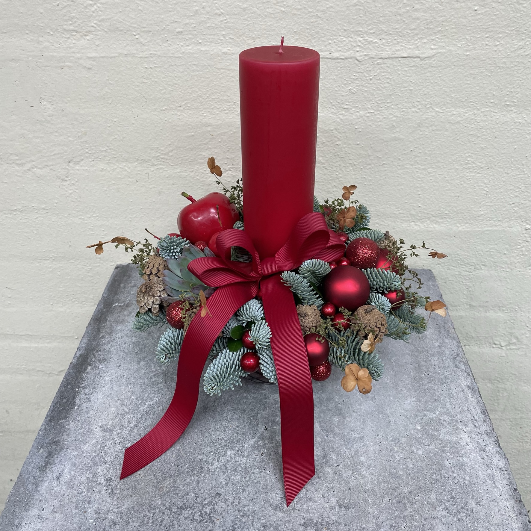 Juledekoration med bloklys